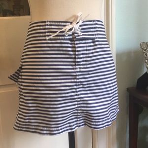 Navy Stripe Board Skirt